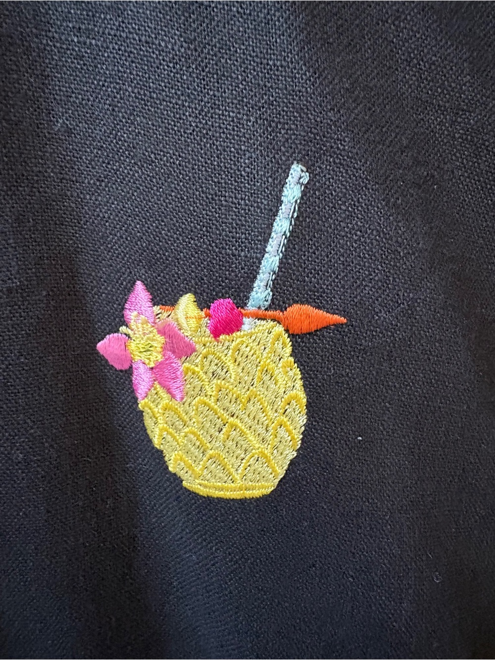 Linen Embroidered Cocktail Cropped Pants - Picture 5 of 12